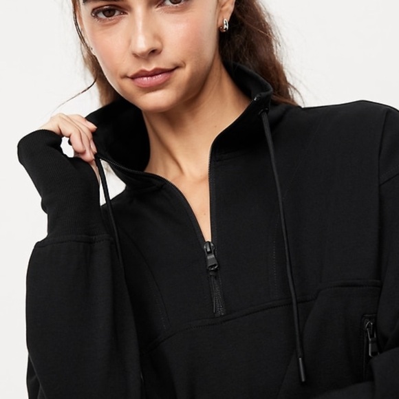 NWT OLD NAVY Dynamic Fleece Half Zip Color Black Jack Size LARGE - Picture 4 of 5